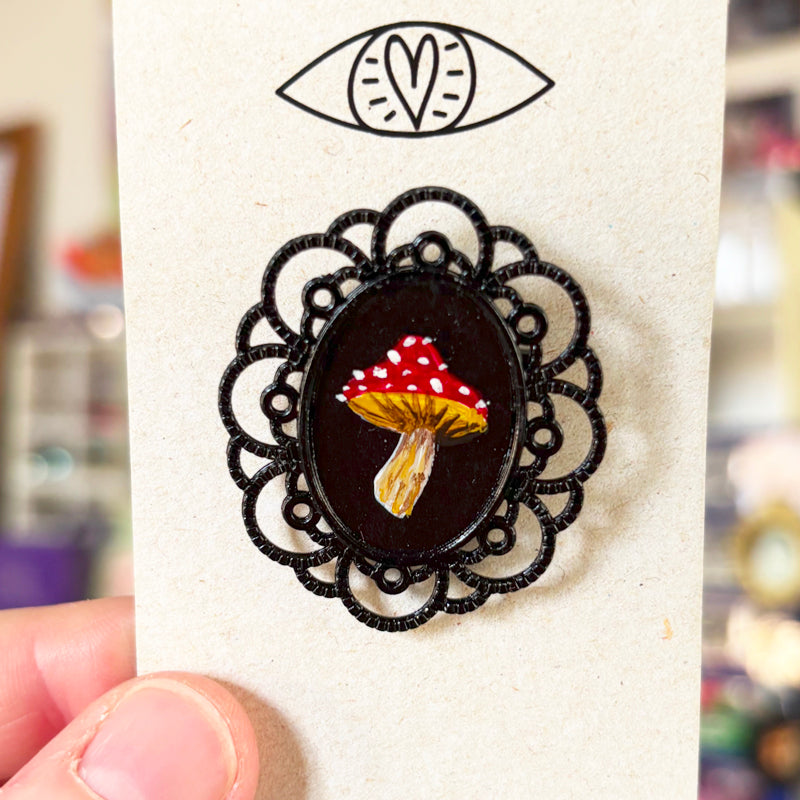 Broche - Support métalique peinture originale - 4