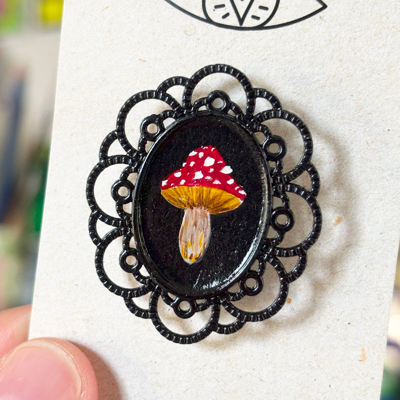 Broche - Support métalique peinture originale - 6