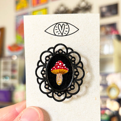 Broche - Support métalique peinture originale - 6