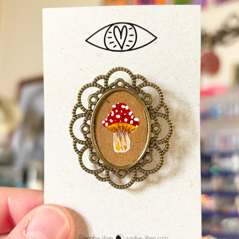 Broche - Support métalique peinture originale - 7