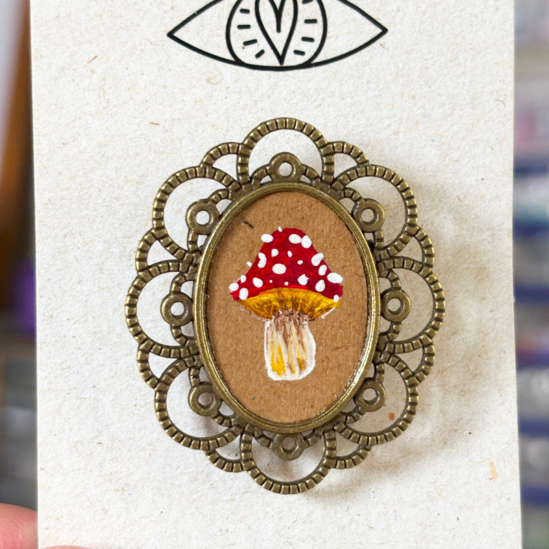 Broche - Support métalique peinture originale - 7
