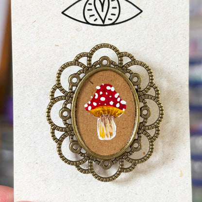 Broche - Support métalique peinture originale - 7