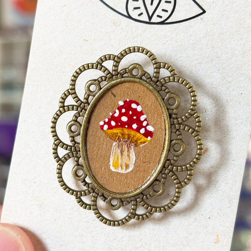 Broche - Support métalique peinture originale - 7