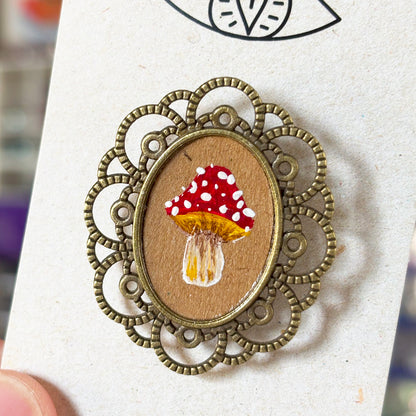 Broche - Support métalique peinture originale - 7