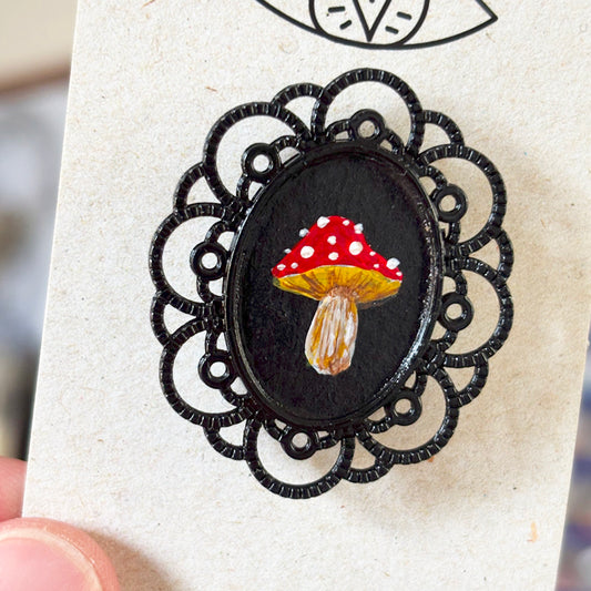 Broche - Support métalique peinture originale - 8