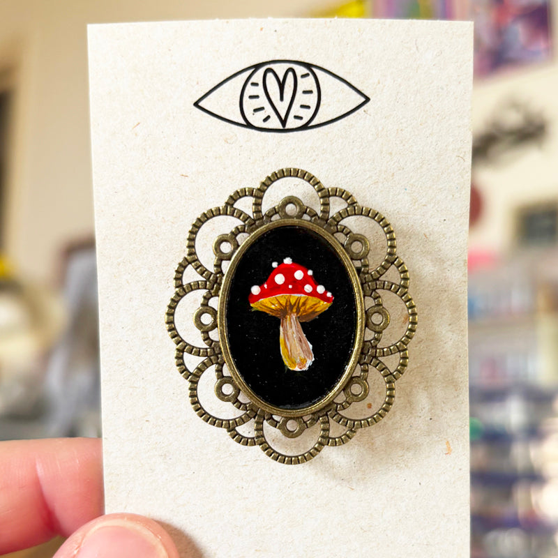 Broche - Support métalique peinture originale - 9