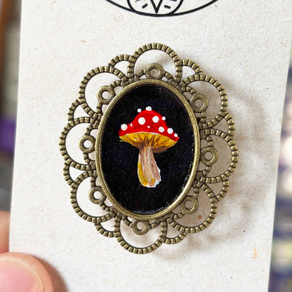 Broche - Support métalique peinture originale - 9