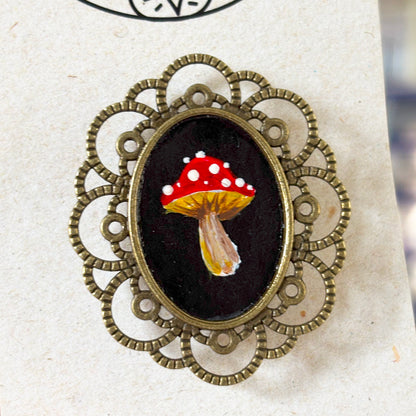 Broche - Support métalique peinture originale - 9