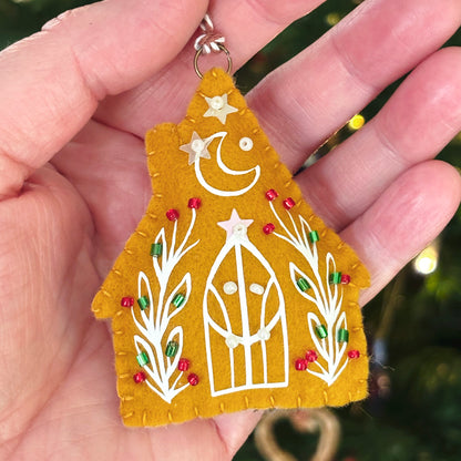 Suspension PHOSPHORESCENTE - Maison de sorcière - Rouge et vert 2