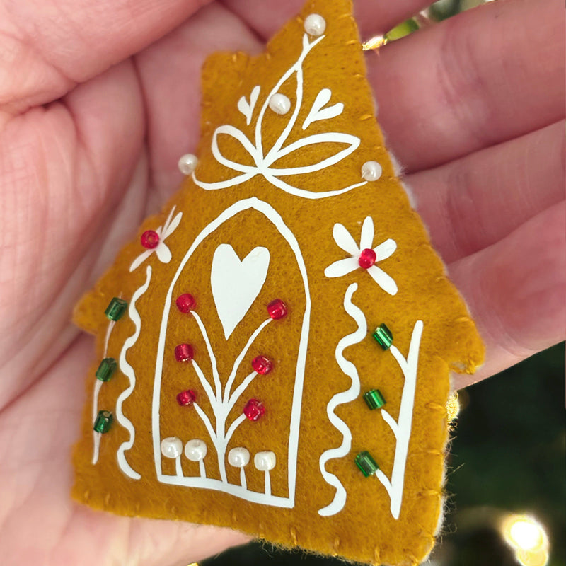 Suspension PHOSPHORESCENTE - Maison de sorcière - Rouge et vert