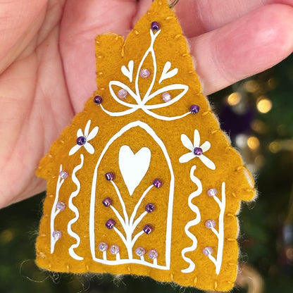 Suspension PHOSPHORESCENTE - Maison de sorcière - Violet et mauve