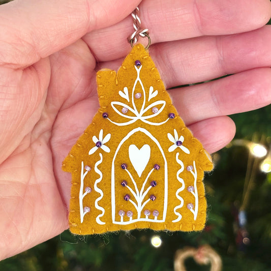 Suspension PHOSPHORESCENTE - Maison de sorcière - Violet et mauve