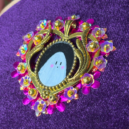 Portrait Hanté - Moyen tambour bois - Purple Witch