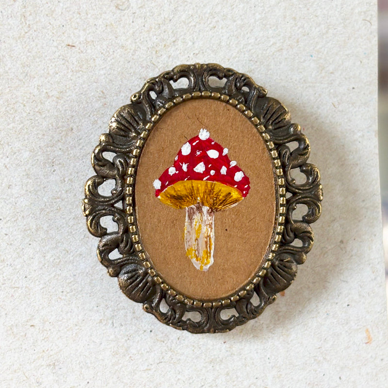 Broche & Pendentif - Support métalique peinture originale - 1