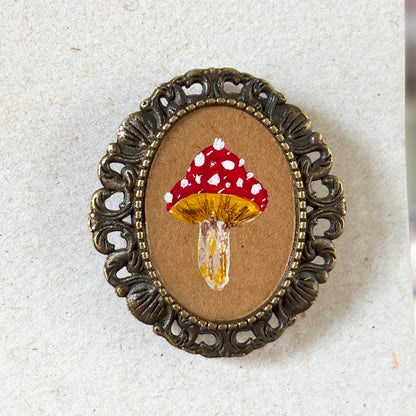 Broche & Pendentif - Support métalique peinture originale - 1