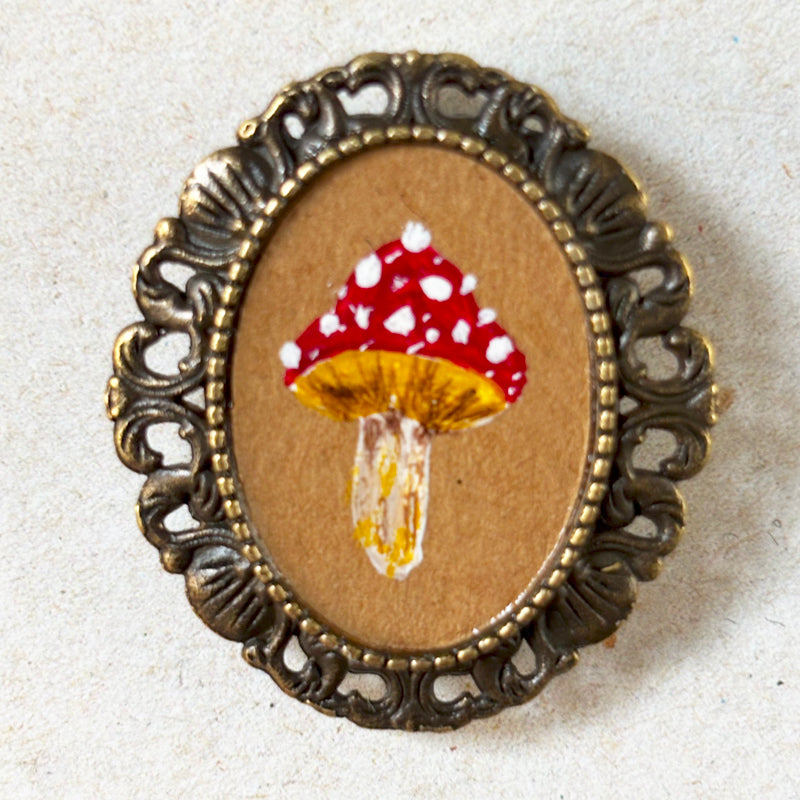 Broche & Pendentif - Support métalique peinture originale - 1