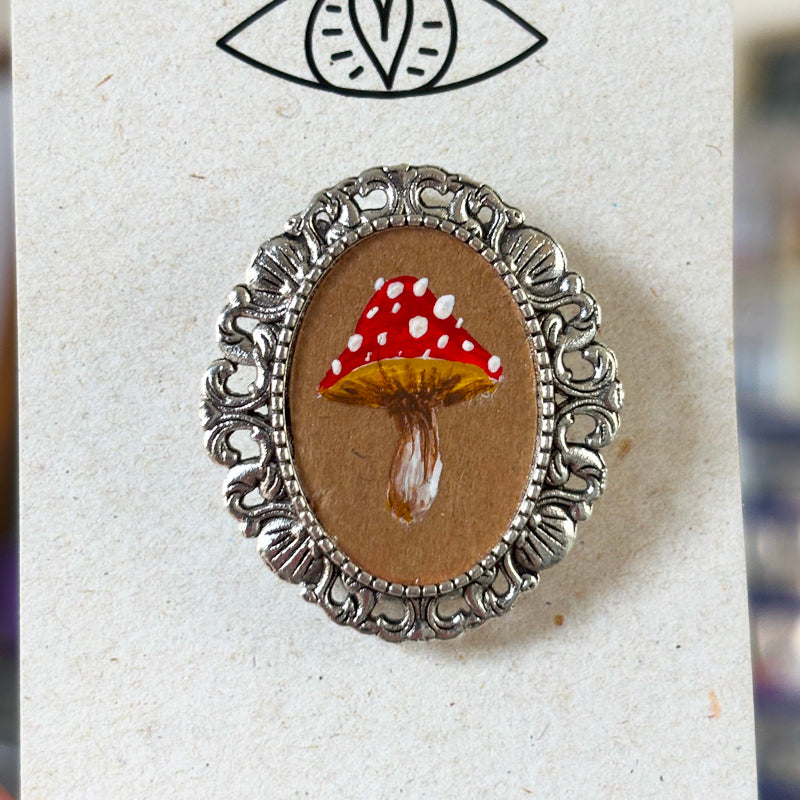Broche & Pendentif - Support métalique peinture originale - 3