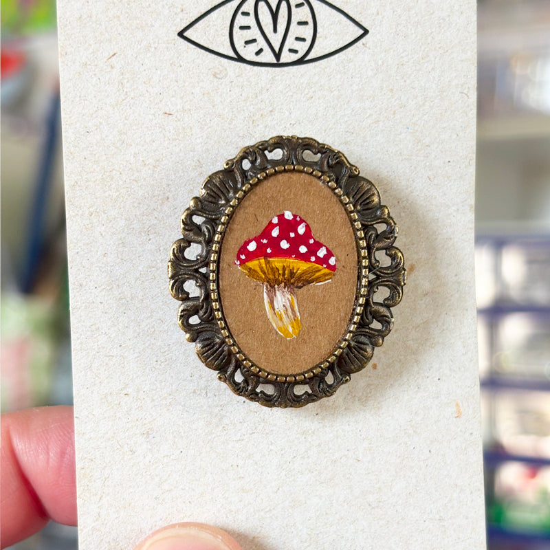 Broche & Pendentif - Support métalique peinture originale - 6