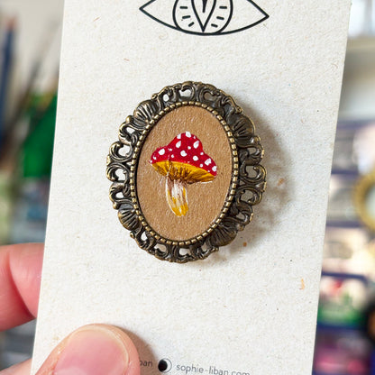Broche & Pendentif - Support métalique peinture originale - 6