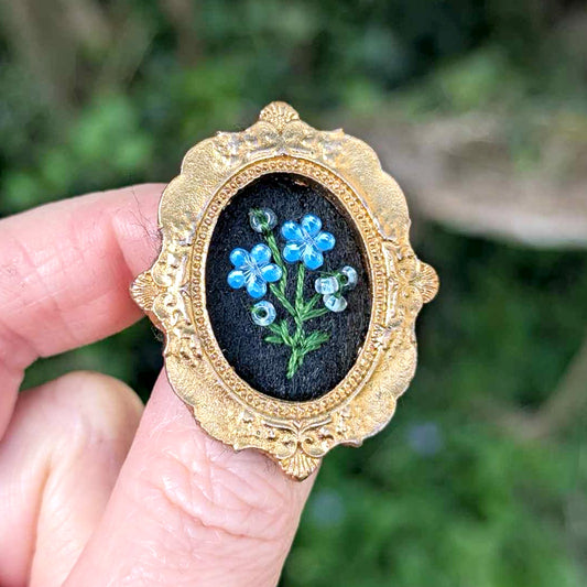 Broche - Cadre - Myosotis