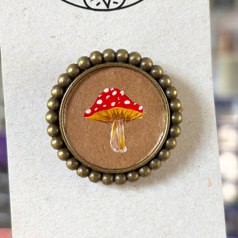 Broche - Support métalique peinture originale
