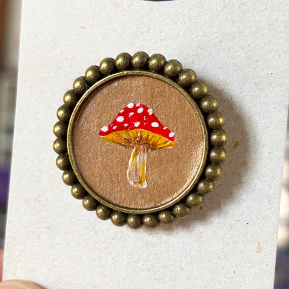 Broche - Support métalique peinture originale