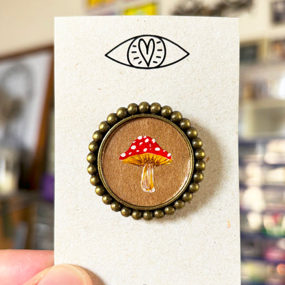 Broche - Support métalique peinture originale