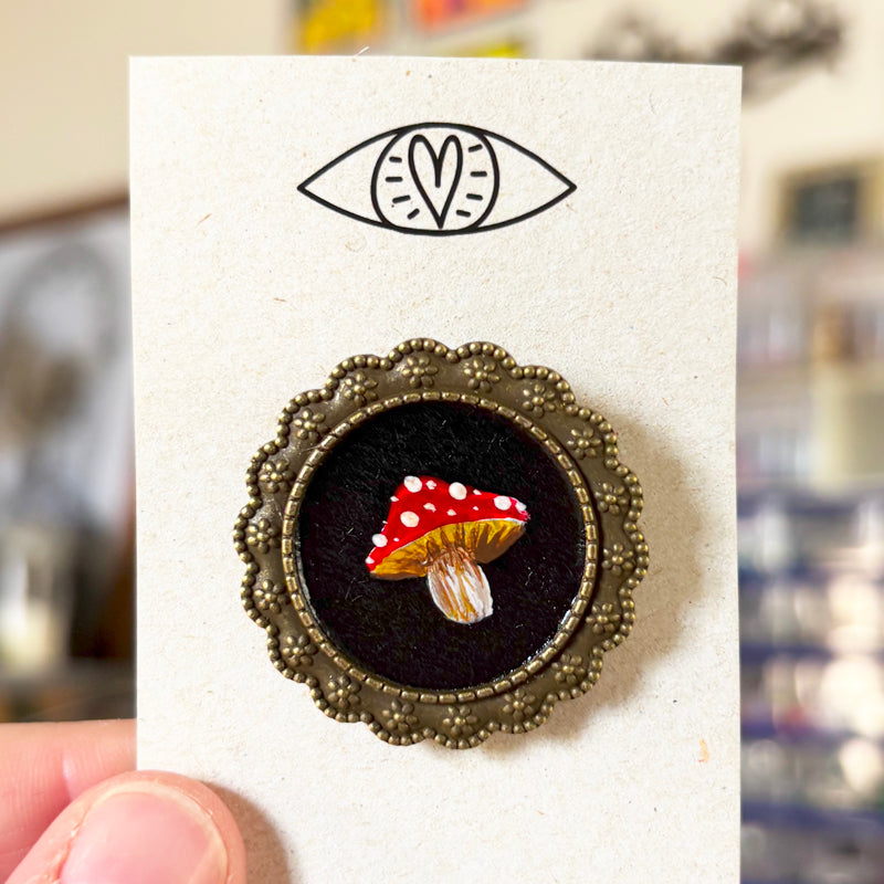 Broche - Support métalique peinture originale
