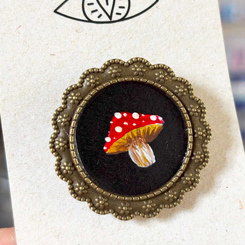 Broche - Support métalique peinture originale