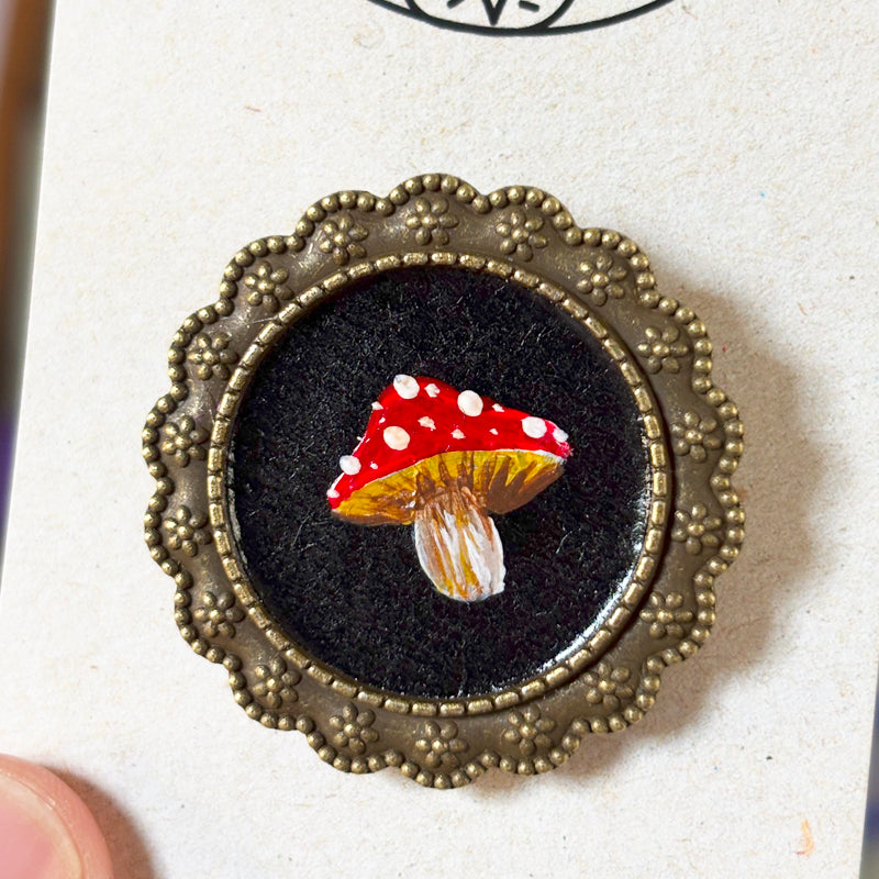 Broche - Support métalique peinture originale