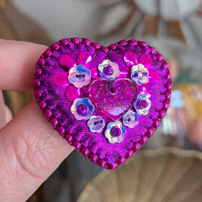 Broche - Floraison - Magenta & Violet