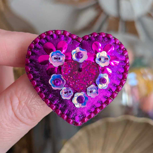 Broche - Floraison - Magenta & Violet