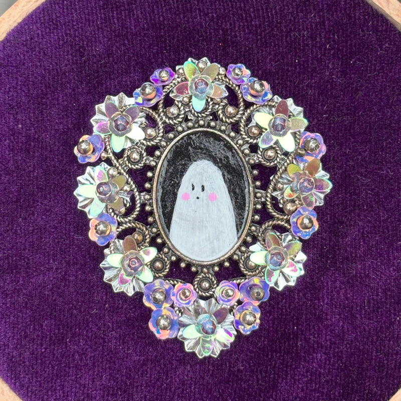 Portrait Hanté - Moyen tambour bois - Purple Witch