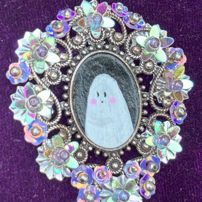 Portrait Hanté - Moyen tambour bois - Purple Witch