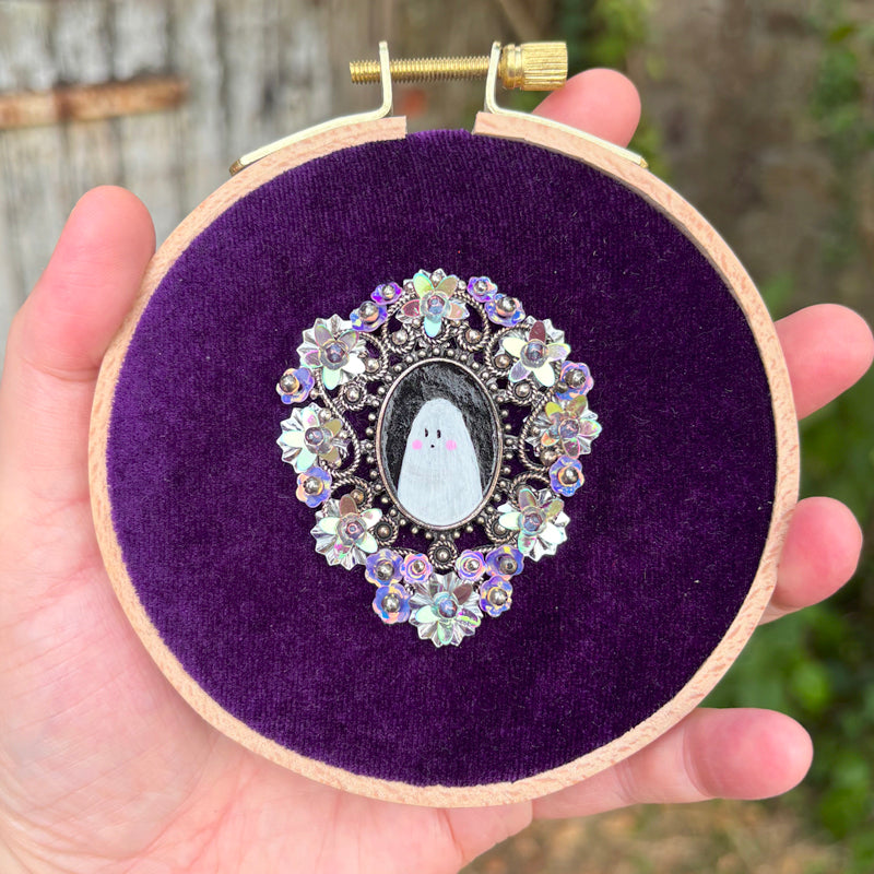 Portrait Hanté - Moyen tambour bois - Purple Witch