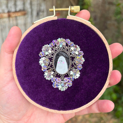 Portrait Hanté - Moyen tambour bois - Purple Witch