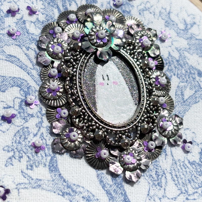 Portrait Hanté - Tambour bois - Purple Witch