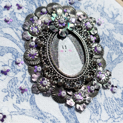 Portrait Hanté - Tambour bois - Purple Witch
