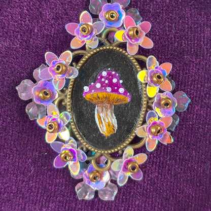 Portrait Champignon - Petit tambour bois - Violet