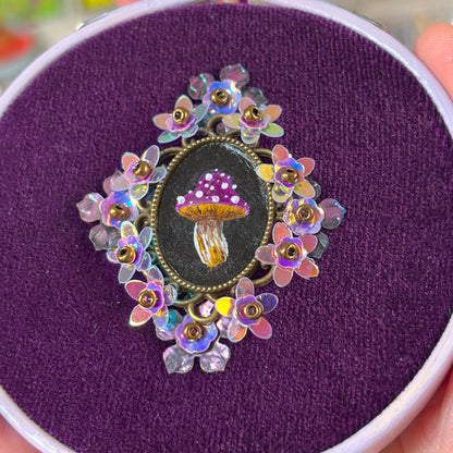 Portrait Champignon - Petit tambour bois - Violet